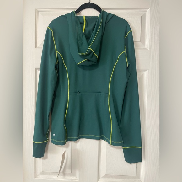Fabletics Women's Nara Half Zip Hoodie Rainforest/Citron Color Size L NWT - Picture 9 of 16